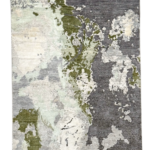 Tappeto Moderno Seta di Bamboo 150 x 100 cm - Abstracta Verde & Beige