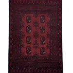 Tappeto Afghan Akhche Rosso, caratterizzato da un design tradizionale e colori vivaci, ideale per arredare con eleganza.