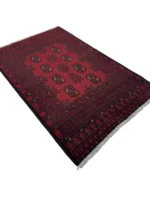 Tappeto Afghan Akhche Rosso, con motivi intricati e tonalità calde, perfetto per aggiungere stile a qualsiasi ambiente.