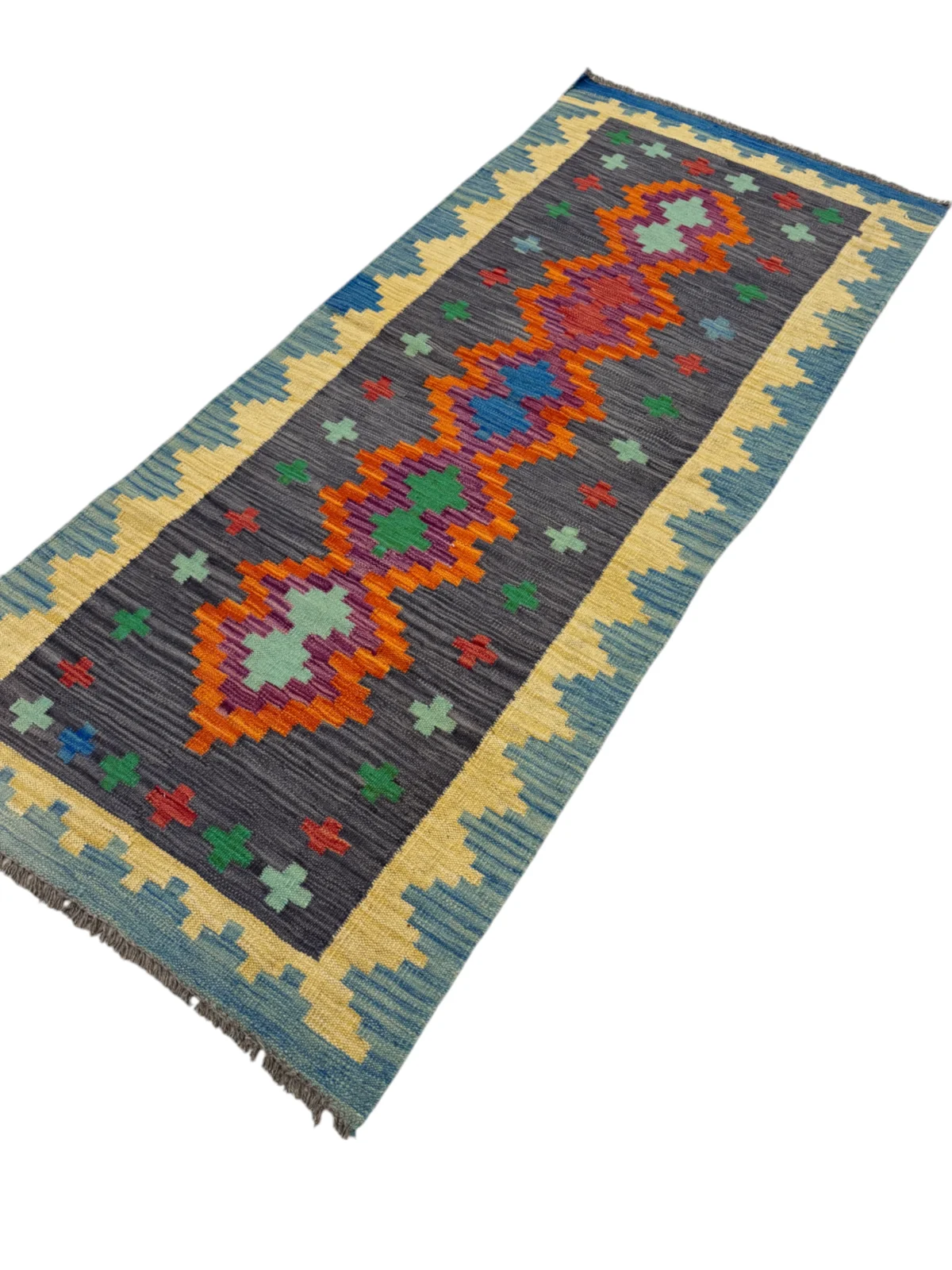 Tappeto Kilim 200x82 cm, un'aggiunta elegante e versatile per la tua casa, con colori vivaci e resistenza garantita.