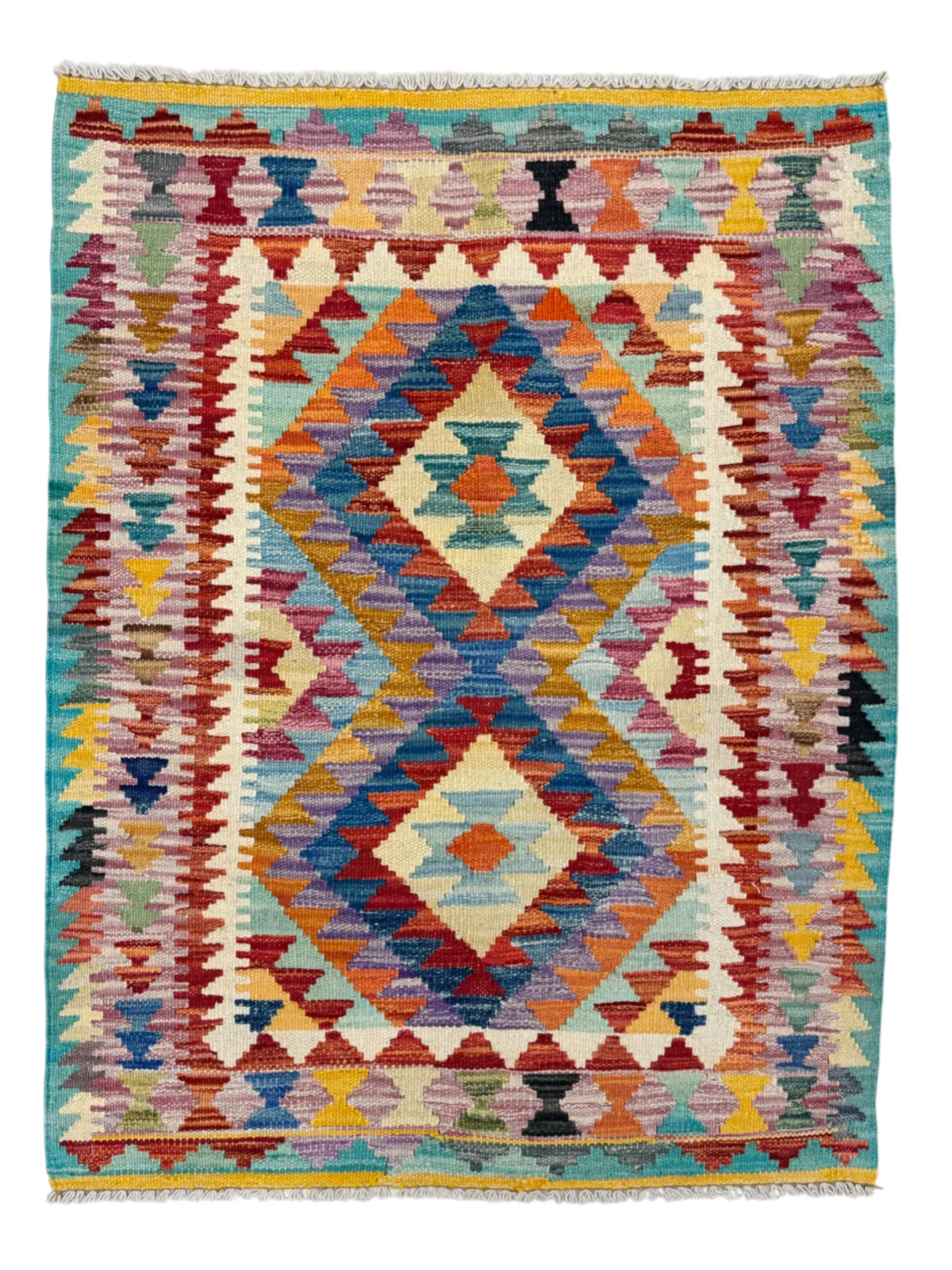 Tappeto Kilim Tradizionale 108x84 cm in Lana Naturale - immagine 1