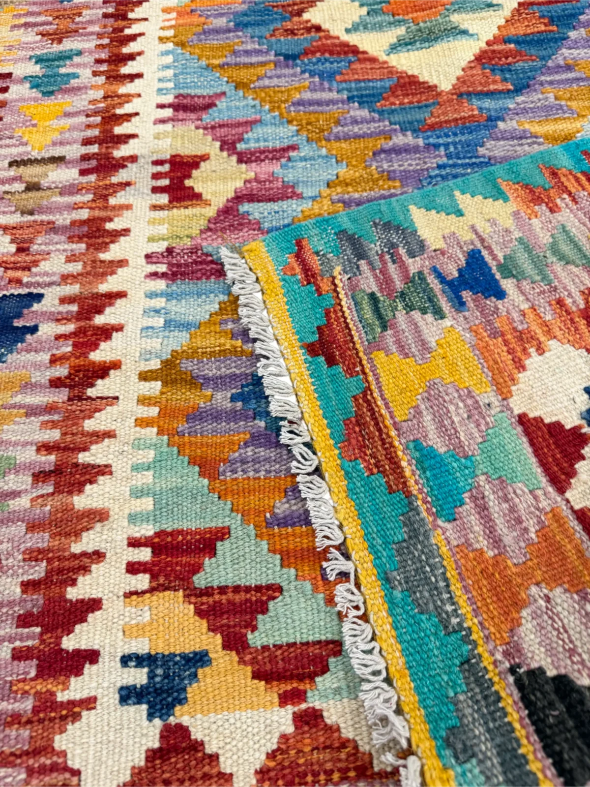 Tappeto Kilim Tradizionale 108x84 cm in Lana Naturale - immagine 4