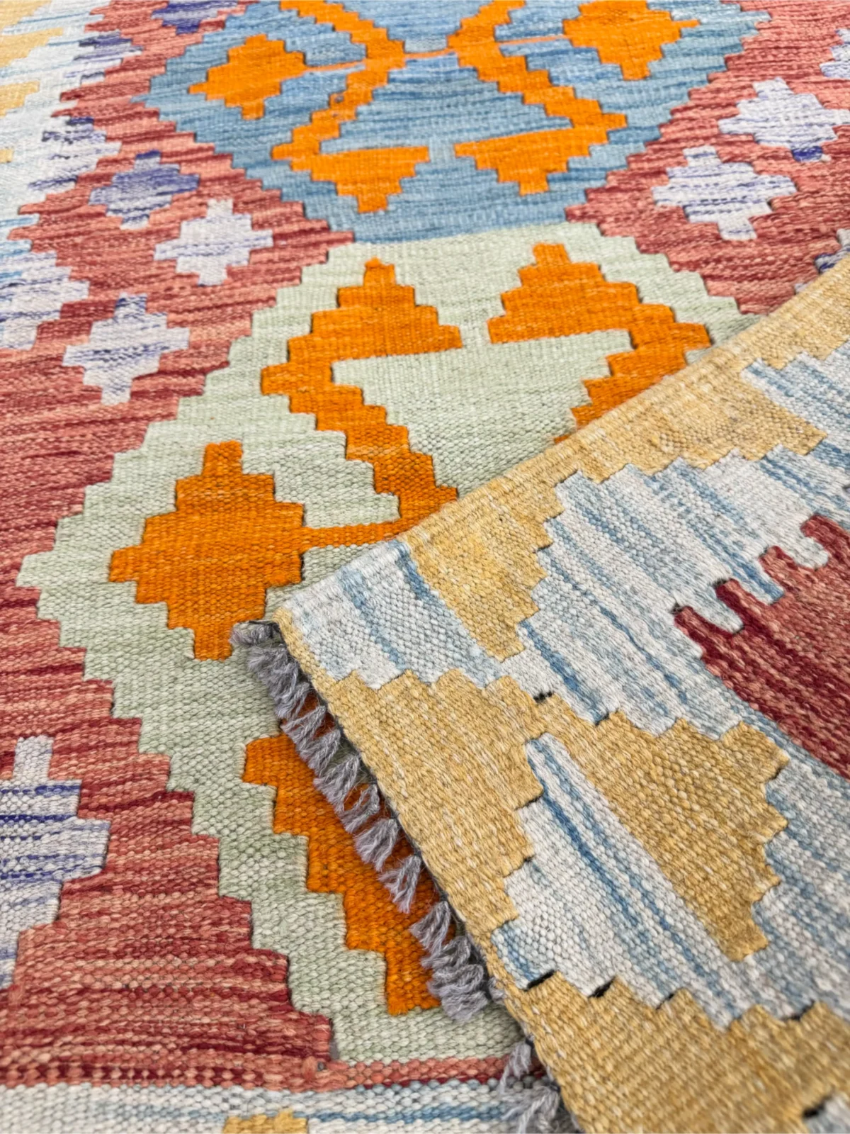 Tappeto Kilim Tradizionale 122x84 cm Colori Vivaci - immagine 3
