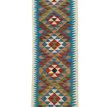 Tappeto kilim etnico 209x61 cm fatto a mano