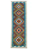 Tappeto kilim etnico 209x61 cm fatto a mano
