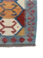 Tappeto Kilim Rettangolare 146x102 cm in Lana – Motivo Geometrico Colorato - immagine 4
