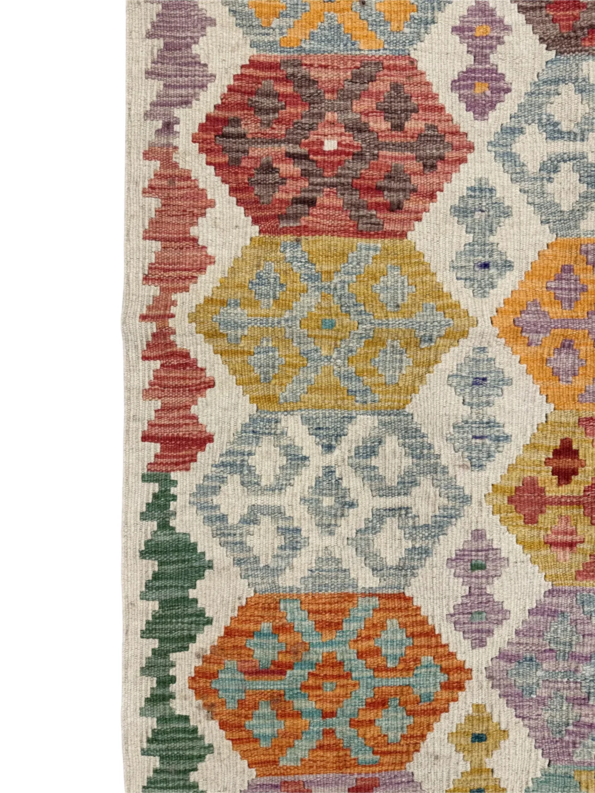 Tappeto Kilim Geometrico Multicolore 148x100 cm – Design Artigianale con Frange Grigie – Stile Tradizionale Persiano - immagine 6