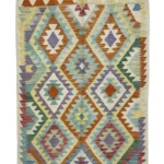 Tappeto Kilim Rettangolare 149x102 cm Motivo Geometrico Multicolore