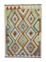 Tappeto Kilim Rettangolare 149x102 cm Motivo Geometrico Multicolore