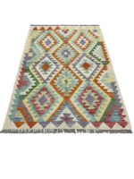 Tappeto Kilim Rettangolare 149x102 cm Motivo Geometrico Multicolore - immagine 5
