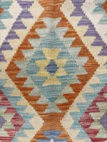 Tappeto Kilim Rettangolare 149x102 cm Motivo Geometrico Multicolore - immagine 3