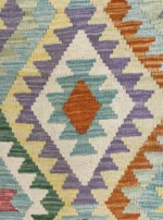 Tappeto Kilim Rettangolare 149x102 cm Motivo Geometrico Multicolore - immagine 2