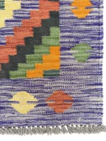 Tappeto Kilim Rettangolare 91x60 cm in Lana Annodato a Mano Multicolore - immagine 3