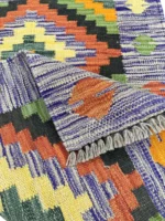 Tappeto Kilim Rettangolare 91x60 cm in Lana Annodato a Mano Multicolore - immagine 2