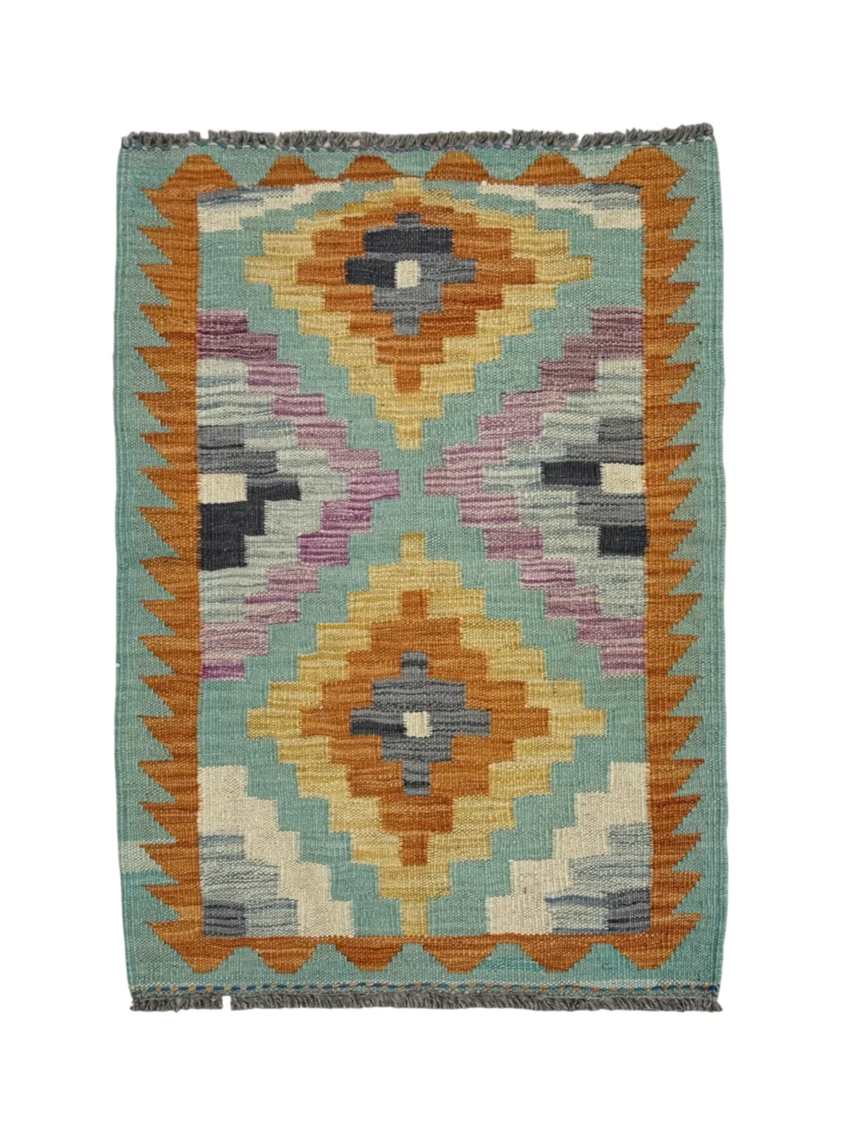 Tappeto Kilim Rettangolare 91x60 cm in Lana – Design Geometrico Artigianale - immagine 1