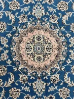 Tappeto Nain persiano 167x112 cm azzurro motivi floreali - immagine 3