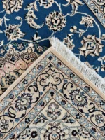 Tappeto Nain persiano 167x112 cm azzurro motivi floreali - immagine 2