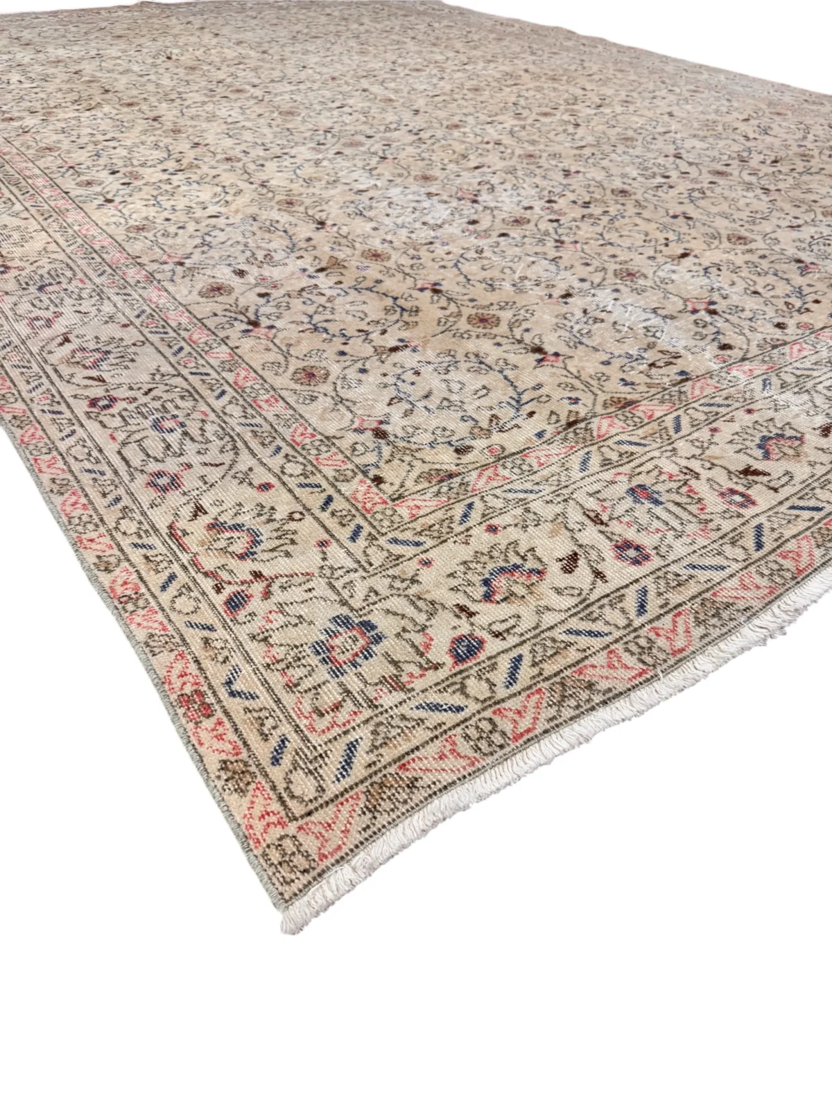 Tappeto Vintage Antico Beige con Motivi Floreali 342x244 cm - immagine 6