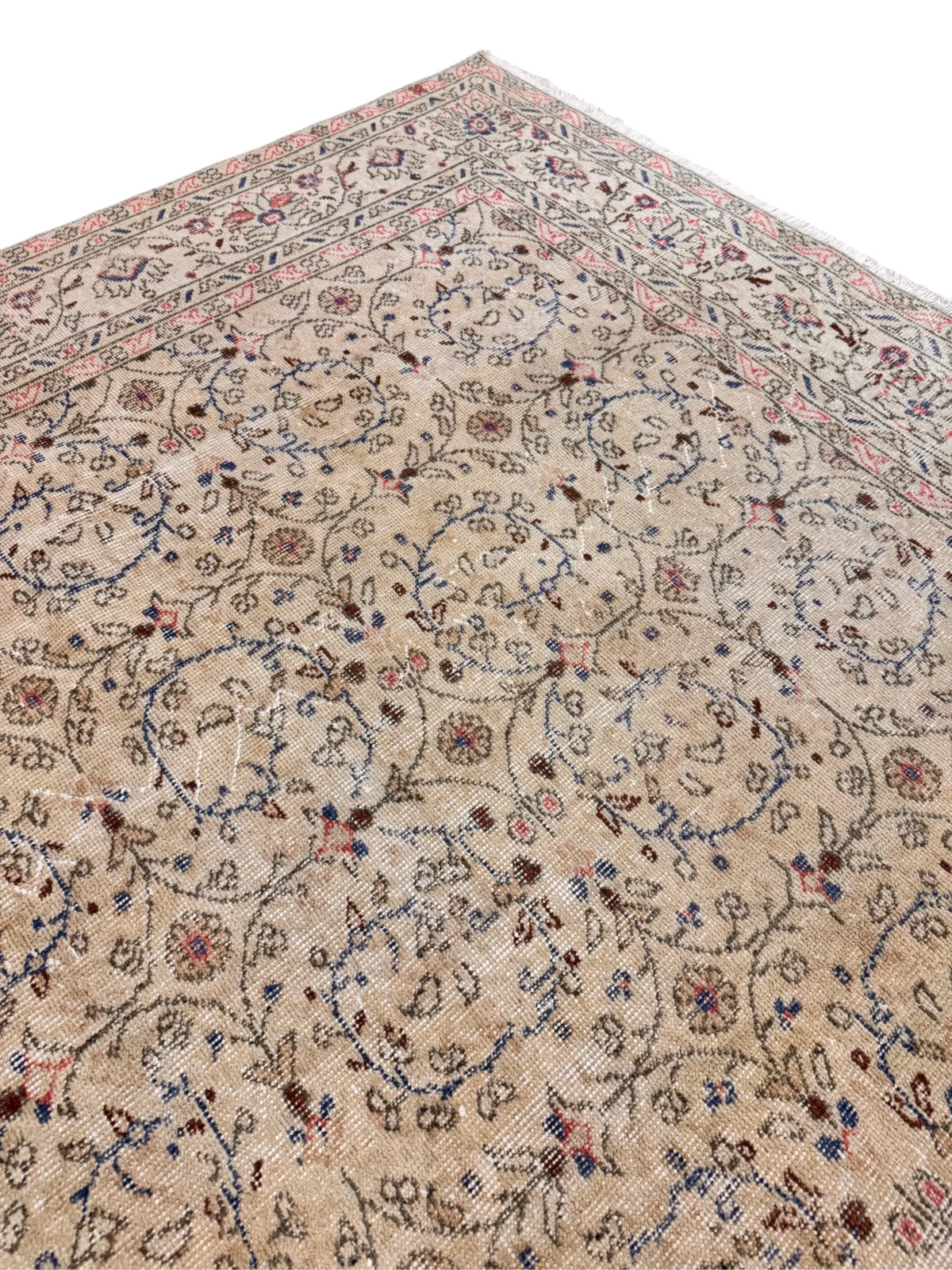 Tappeto Vintage Antico Beige con Motivi Floreali 342x244 cm - immagine 4