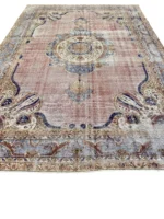 Tappeto Vintage Rilevo 355x241 cm Rosa e Beige - immagine 8