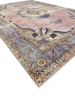 Tappeto Vintage Rilevo 355x241 cm Rosa e Beige - immagine 7