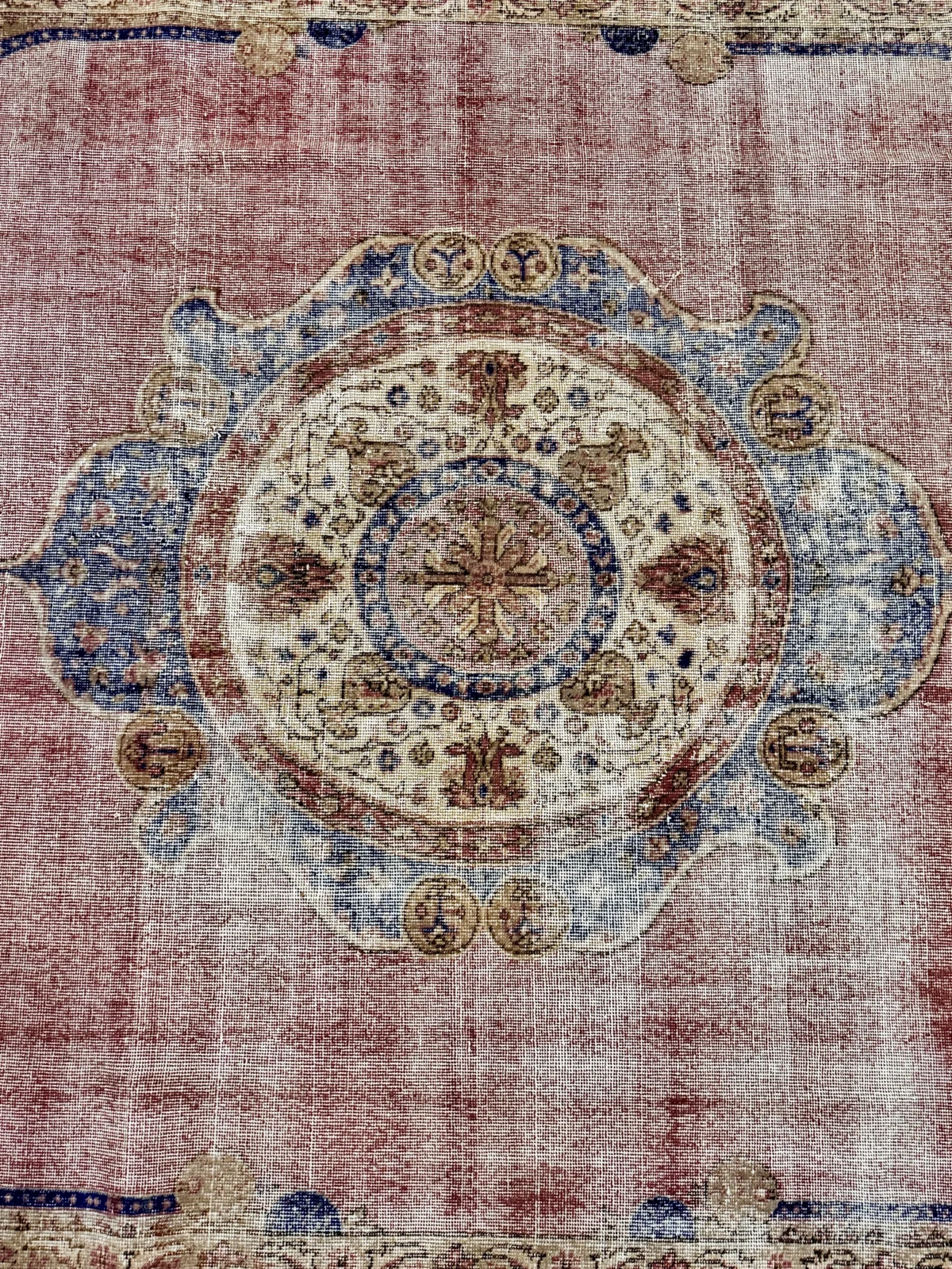 Tappeto Vintage Rilevo 355x241 cm Rosa e Beige - immagine 6