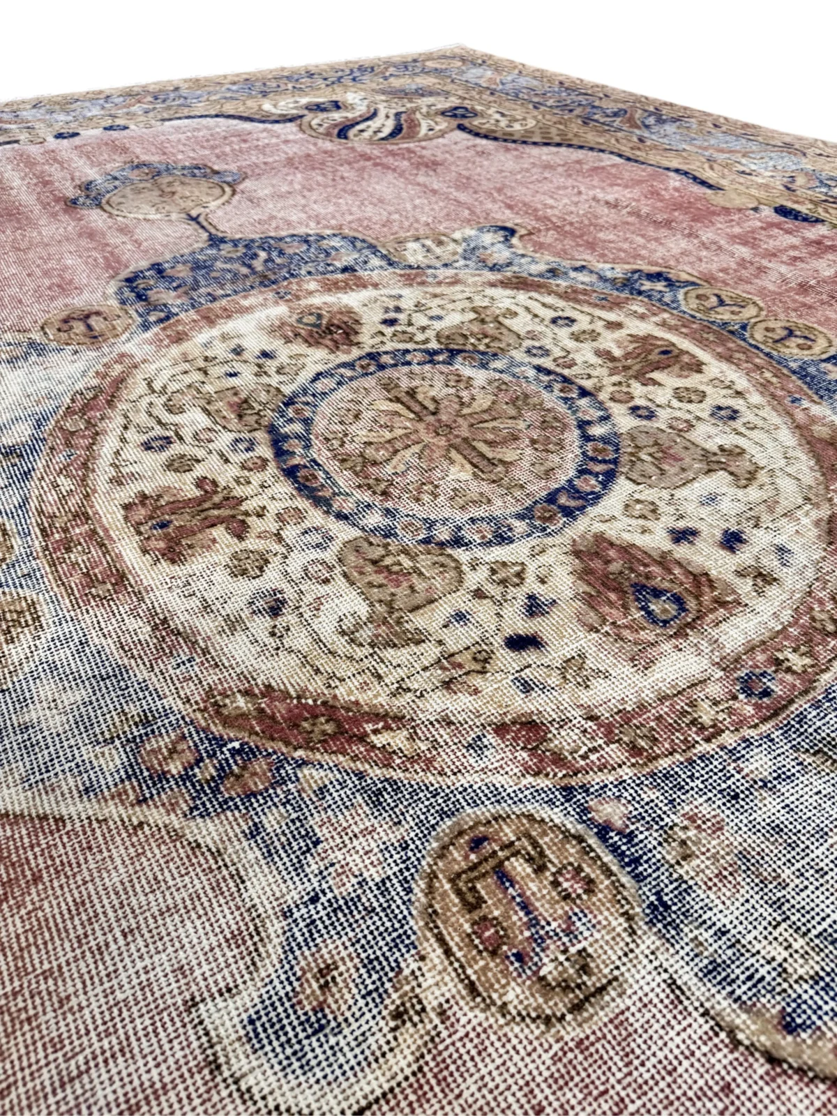 Tappeto Vintage Rilevo 355x241 cm Rosa e Beige - immagine 5
