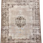 Tappeto Vintage Antico Rettangolare 379x288 cm in Lana – Motivo Floreale e Geometrico