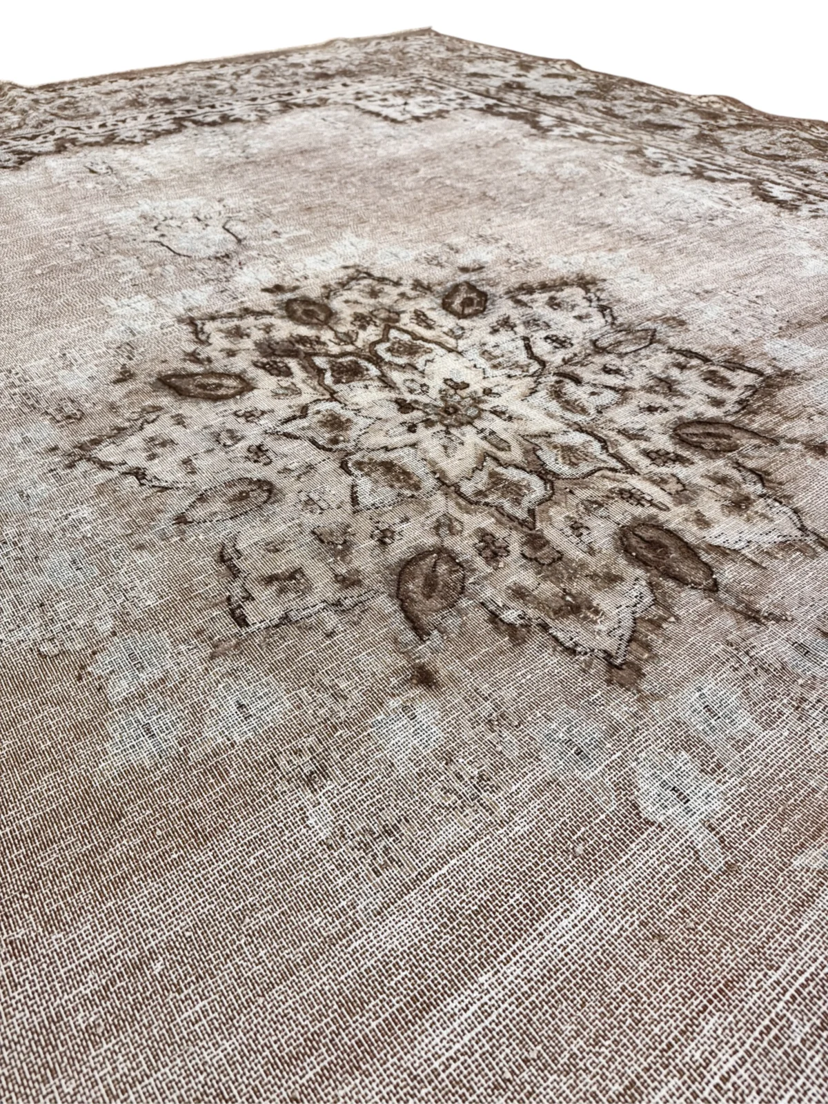 Tappeto Vintage Antico Rettangolare 379x288 cm in Lana – Motivo Floreale e Geometrico - immagine 7