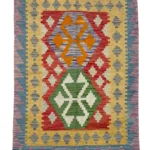 Tappeto Kilim Afghano 151x103 cm – Geometrico Artigianale in Lana Colorata
