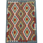Tappeto Kilim Afghano 152x109 cm in Lana – Motivo Geometrico Colorato Fatto a Mano