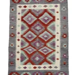 Tappeto Kilim Rettangolare 172x124 cm – Design Geometrico Artigianale in Lana