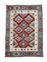 Tappeto Kilim Rettangolare 172x124 cm – Design Geometrico Artigianale in Lana