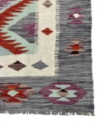 Tappeto Kilim Rettangolare 172x124 cm – Design Geometrico Artigianale in Lana - immagine 2