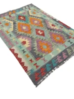 Tappeto Kilim Quadrato 173x122 cm – Geometrico Artigianale in Lana - immagine 7