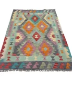 Tappeto Kilim Quadrato 173x122 cm – Geometrico Artigianale in Lana - immagine 6