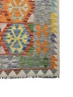 Tappeto Kilim Afghano 176x125 cm – Tessuto a Mano, Geometrico, Etnico, Multicolore - immagine 2