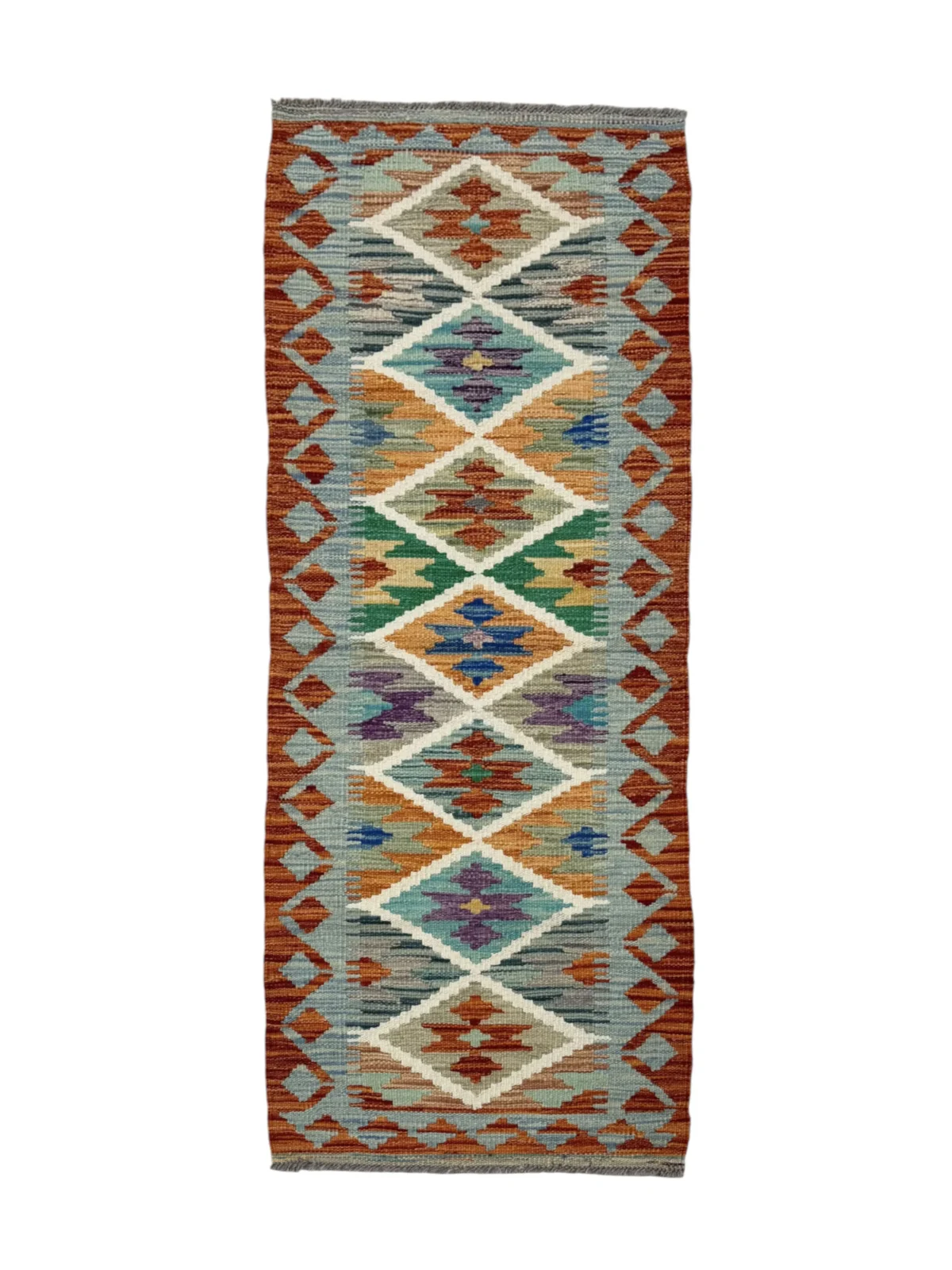 Tappeto Passatoia Rettangolare 176x64 cm Geometrico Multicolore - immagine 1