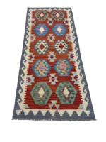 Tappeto geometrico arancione-rossastro con motivi esagonali multicolore – 191x81 cm - immagine 5