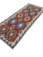 Tappeto geometrico arancione-rossastro con motivi esagonali multicolore – 191x81 cm - immagine 4