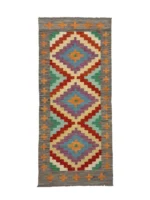 Tappeto passatoia 192x76 cm geometrico losanghe multicolore – design moderno artigianale