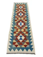 Tappeto passatoia geometrico orientale 193x63 cm beige rosso blu – stile tradizionale - immagine 6