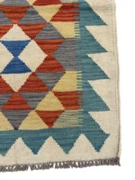 Tappeto passatoia geometrico orientale 193x63 cm beige rosso blu – stile tradizionale - immagine 4