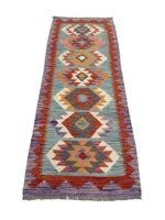 Tappeto passatoia geometrico 194x75 cm – Design orientale colorato artigianale - immagine 6