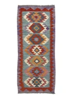 Tappeto passatoia geometrico 194x75 cm – Design orientale colorato artigianale