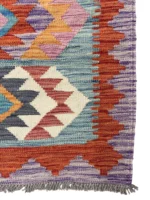 Tappeto passatoia geometrico 194x75 cm – Design orientale colorato artigianale - immagine 2