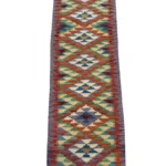 Tappeto geometrico passatoia multicolore 195x65 cm – stile etnico artigianale