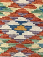 Tappeto geometrico passatoia multicolore 195x65 cm – stile etnico artigianale - immagine 3