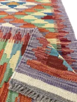 Tappeto geometrico passatoia multicolore 195x65 cm – stile etnico artigianale - immagine 2