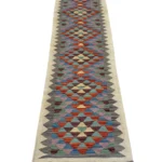 Tappeto passatoia geometrico multicolore 197x59 cm - Stile moderno e artigianale